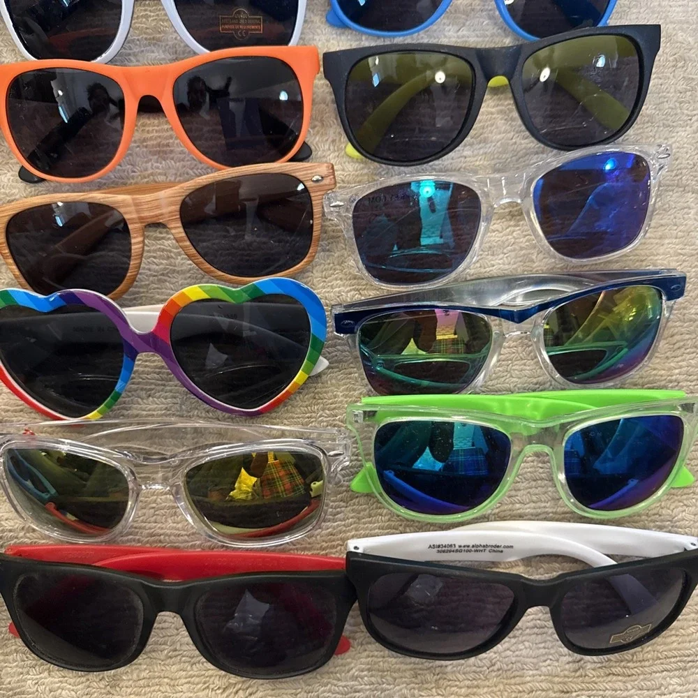 Lot of 32 NEW Logo Sunglasses: Limited Offer-Multiple Colors-Men/Women-NWT